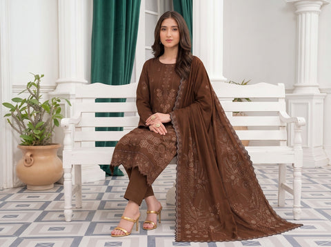Munarq By Nisha Designer EMB Vintex Peach 26294