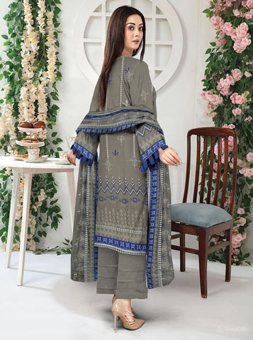 Unstitched Munarq By Nisha Designer Emb Linen 3-Pc M-135