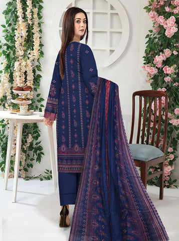 Unstitched Munarq By Nisha Designer Emb Linen 3-Pc M-132