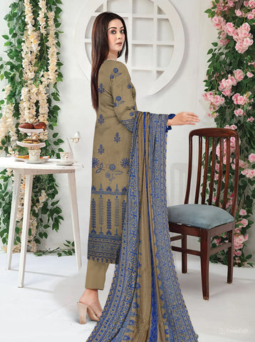 Unstitched Munarq By Nisha Designer Emb Linen 3-Pc M-134