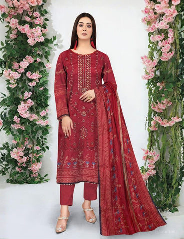 Unstitched Munarq By Nisha Designer Emb Linen 3-Pc M-139