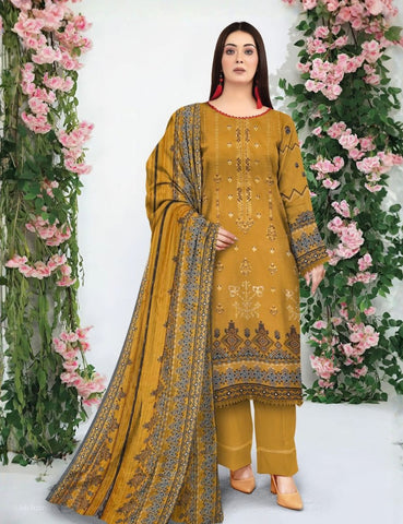 Unstitched Munarq By Nisha Designer Emb Linen 3-Pc M-131
