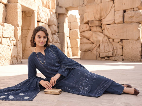 Munarq By Nisha Designer EMB Vintex Peach 26305