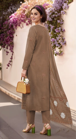 Munarq By Nisha Designer EMB Vintex Peach 26304