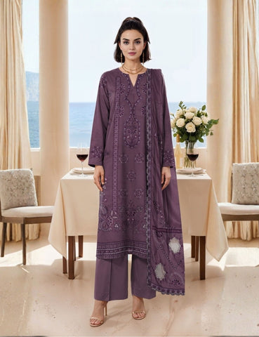 Munarq By Nisha Designer EMB Vintex Peach 26306