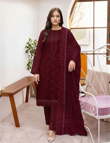 Munarq By Nisha Designer EMB Vintex Peach 26312