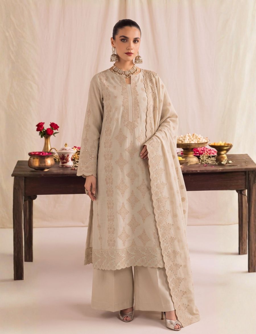 Munarq By Nisha Designer Emb Vintex Peach 2632-2