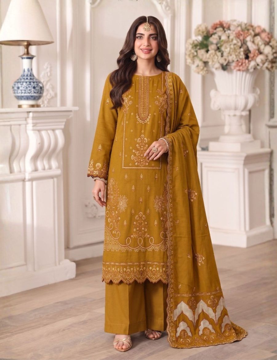Munarq By Nisha Designer Emb Vintex Peach 2635-6