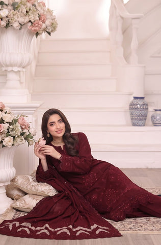 Munarq By Nisha Designer Emb Vintex Peach 2635-1