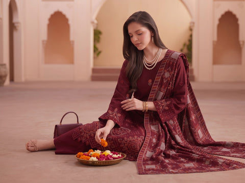 Munarq By Nisha Designer Emb Vintex Peach 2636-4