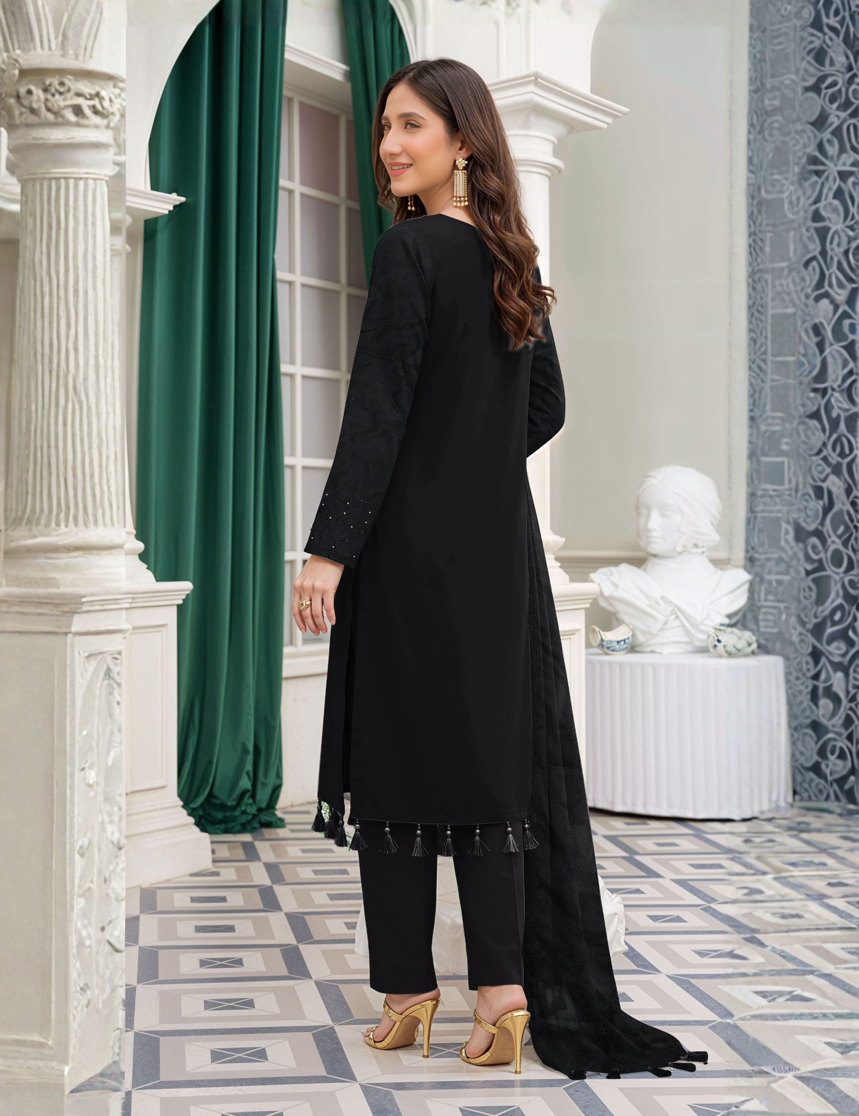Munarq By Nisha Designer Emb Vintex Peach 06