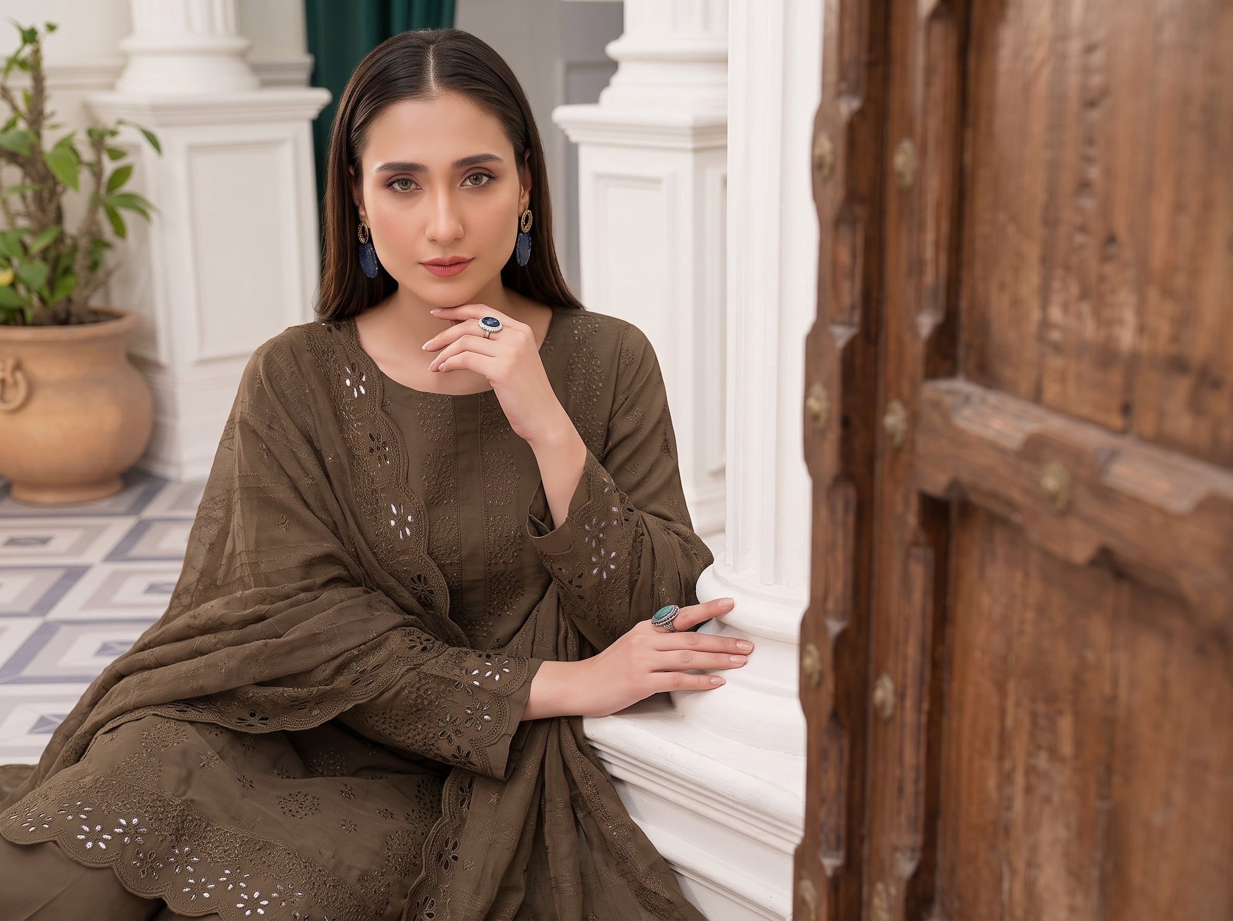 Munarq By Nisha Designer Emb Vintex Peach 03