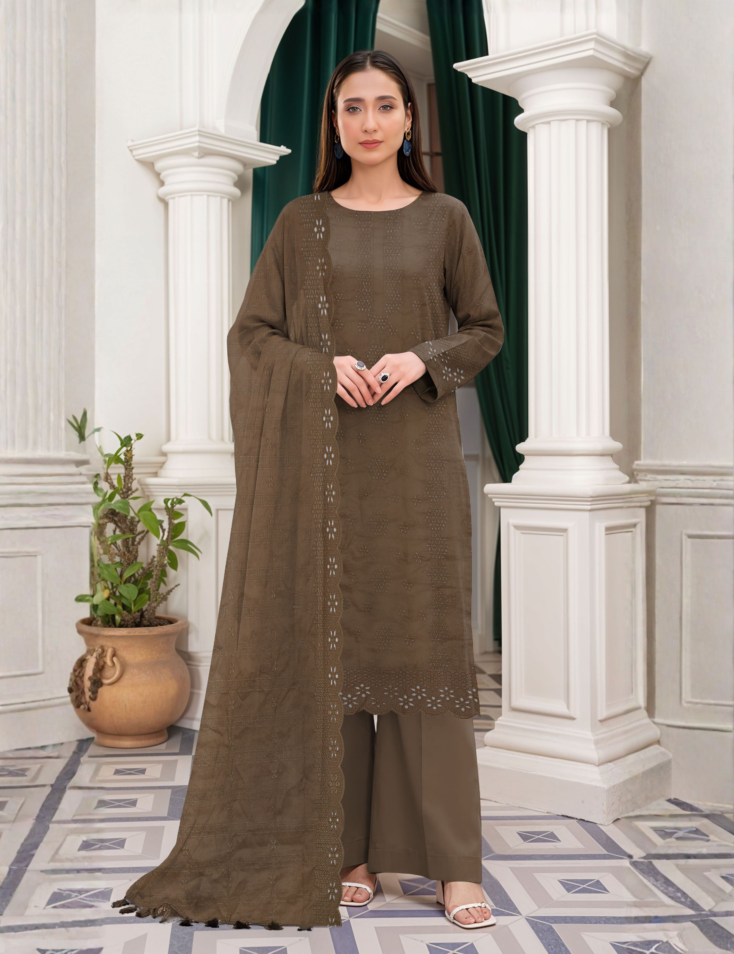 Munarq By Nisha Designer Emb Vintex Peach 03