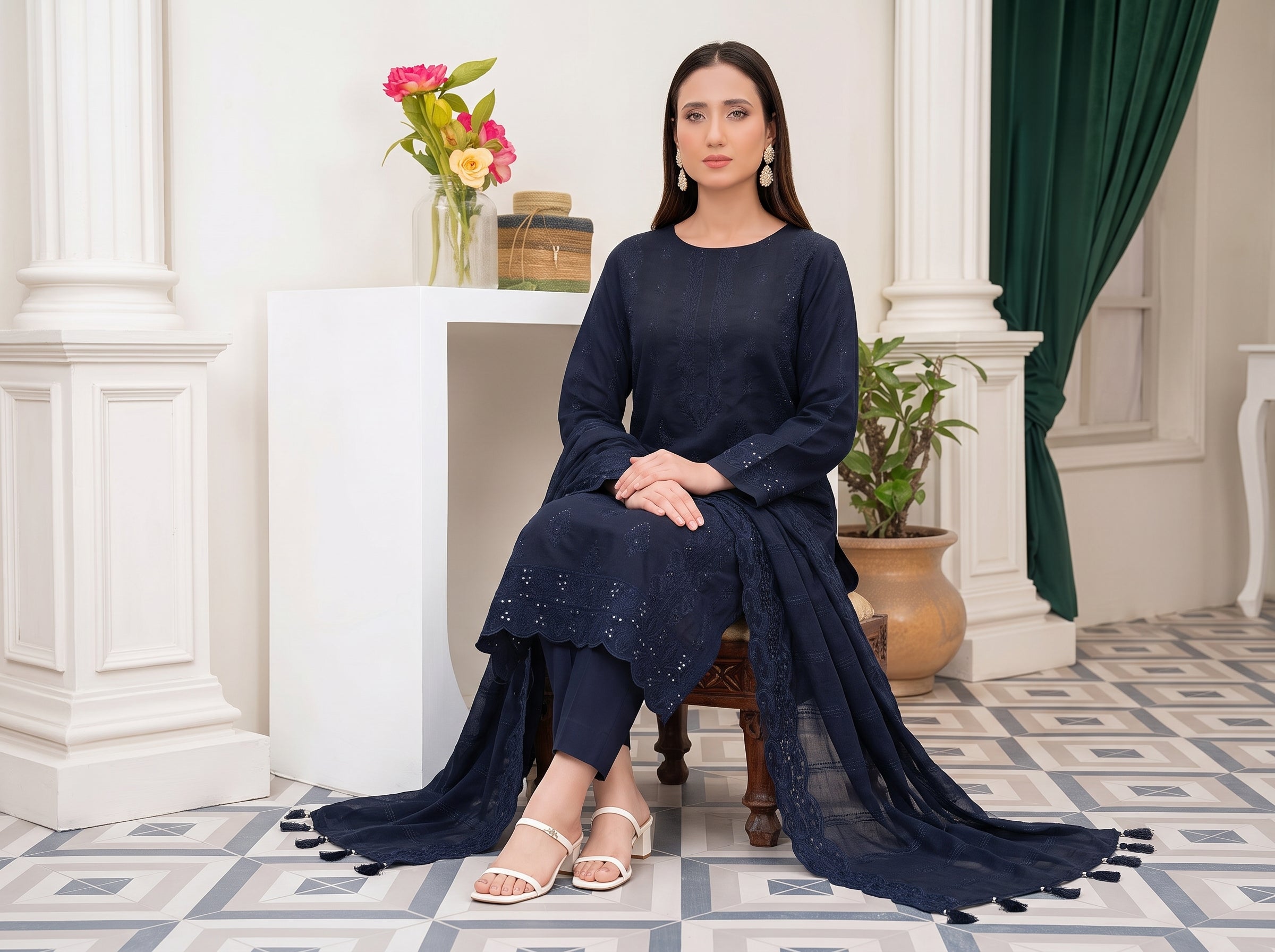 Munarq By Nisha Designer Emb Vintex Peach 04