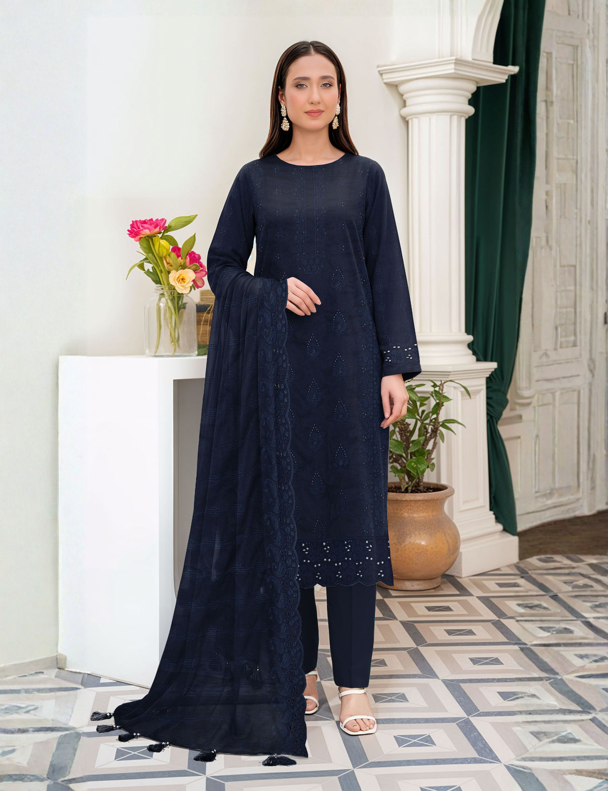 Munarq By Nisha Designer Emb Vintex Peach 04