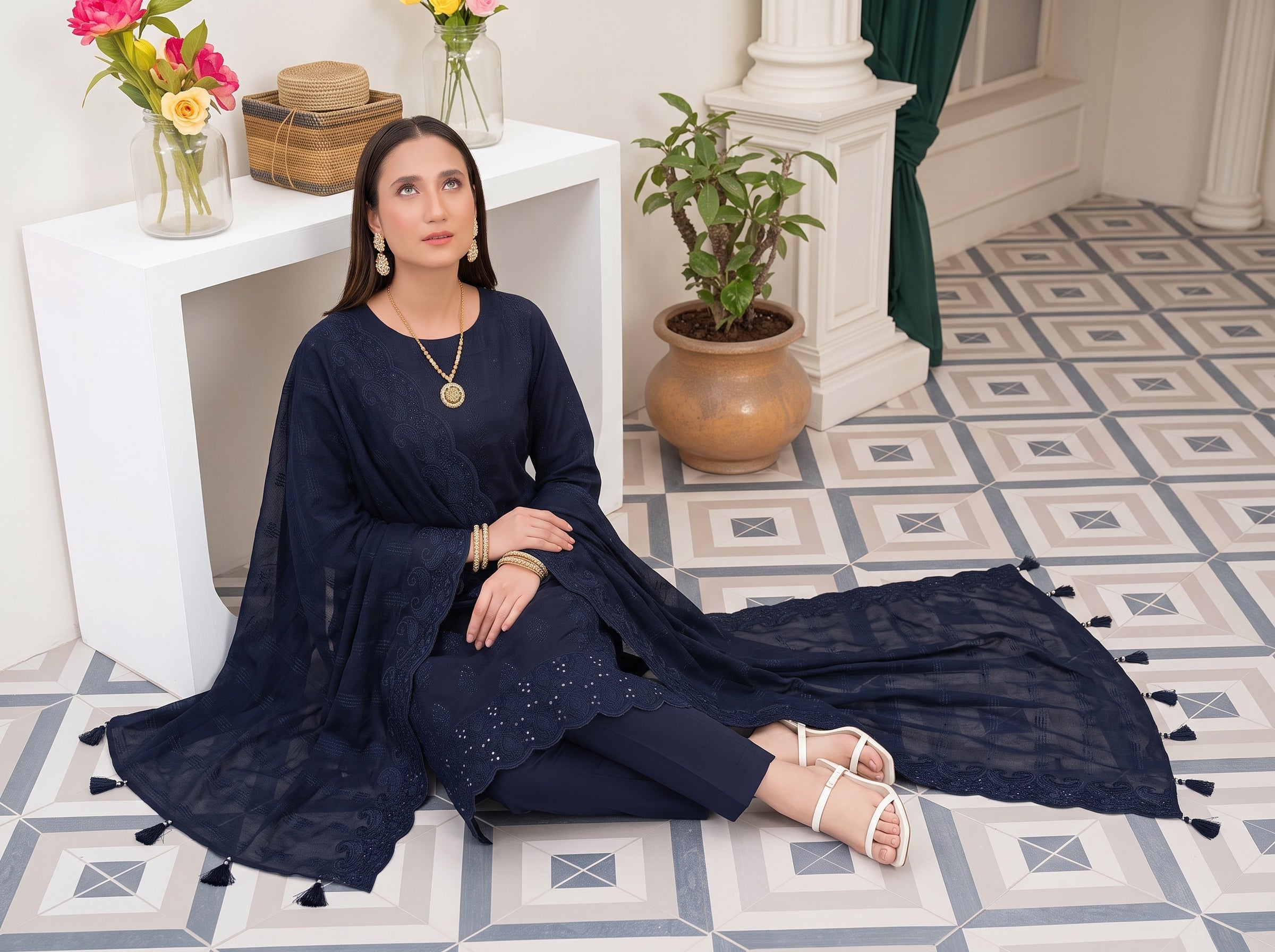 Munarq By Nisha Designer Emb Vintex Peach 04