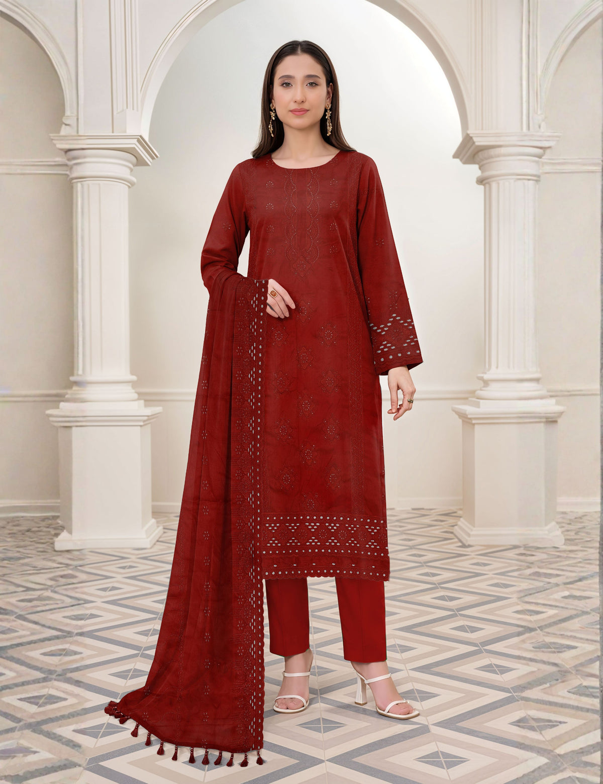 Munarq By Nisha Designer Emb Vintex Peach 05