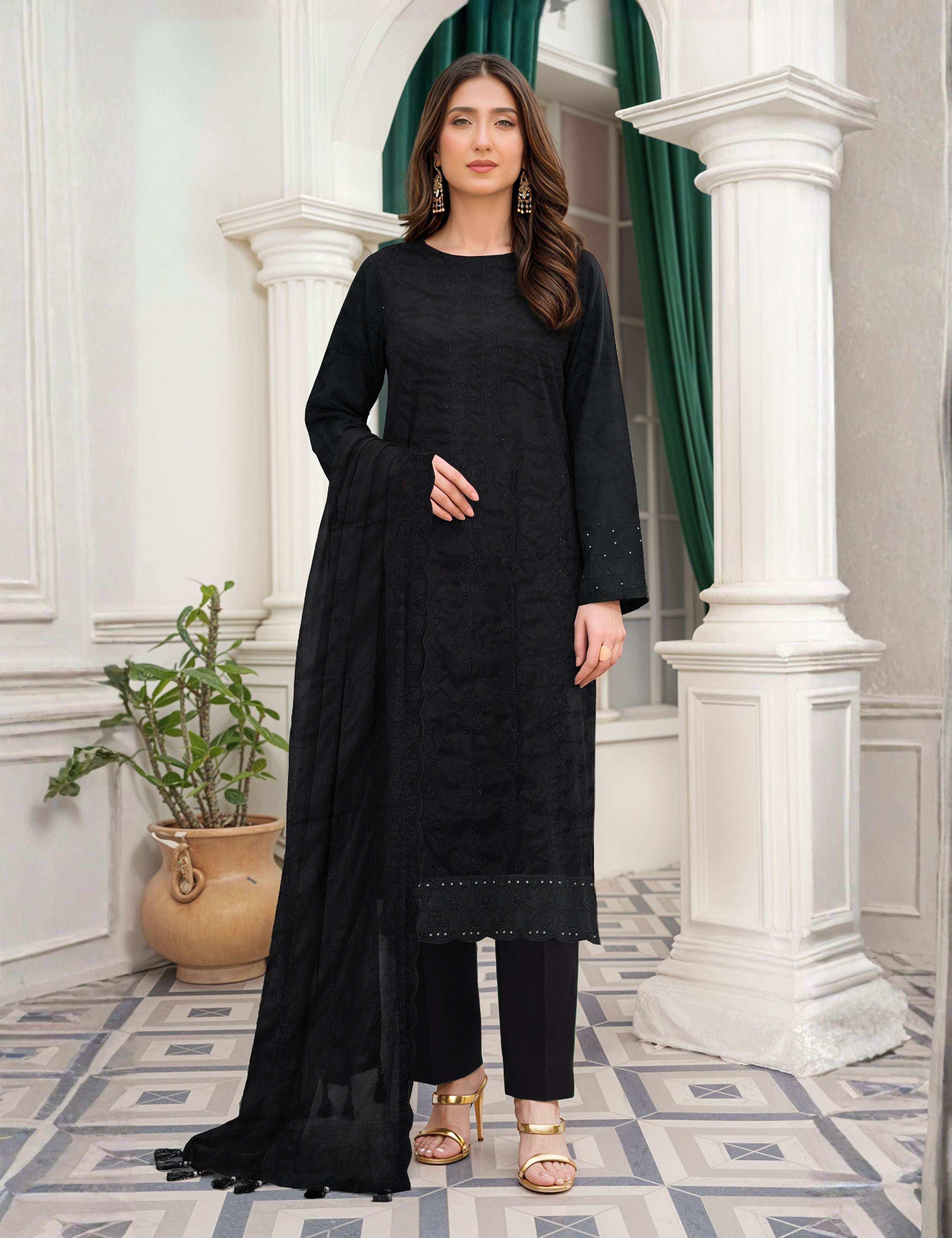 Munarq By Nisha Designer Emb Vintex Peach 06