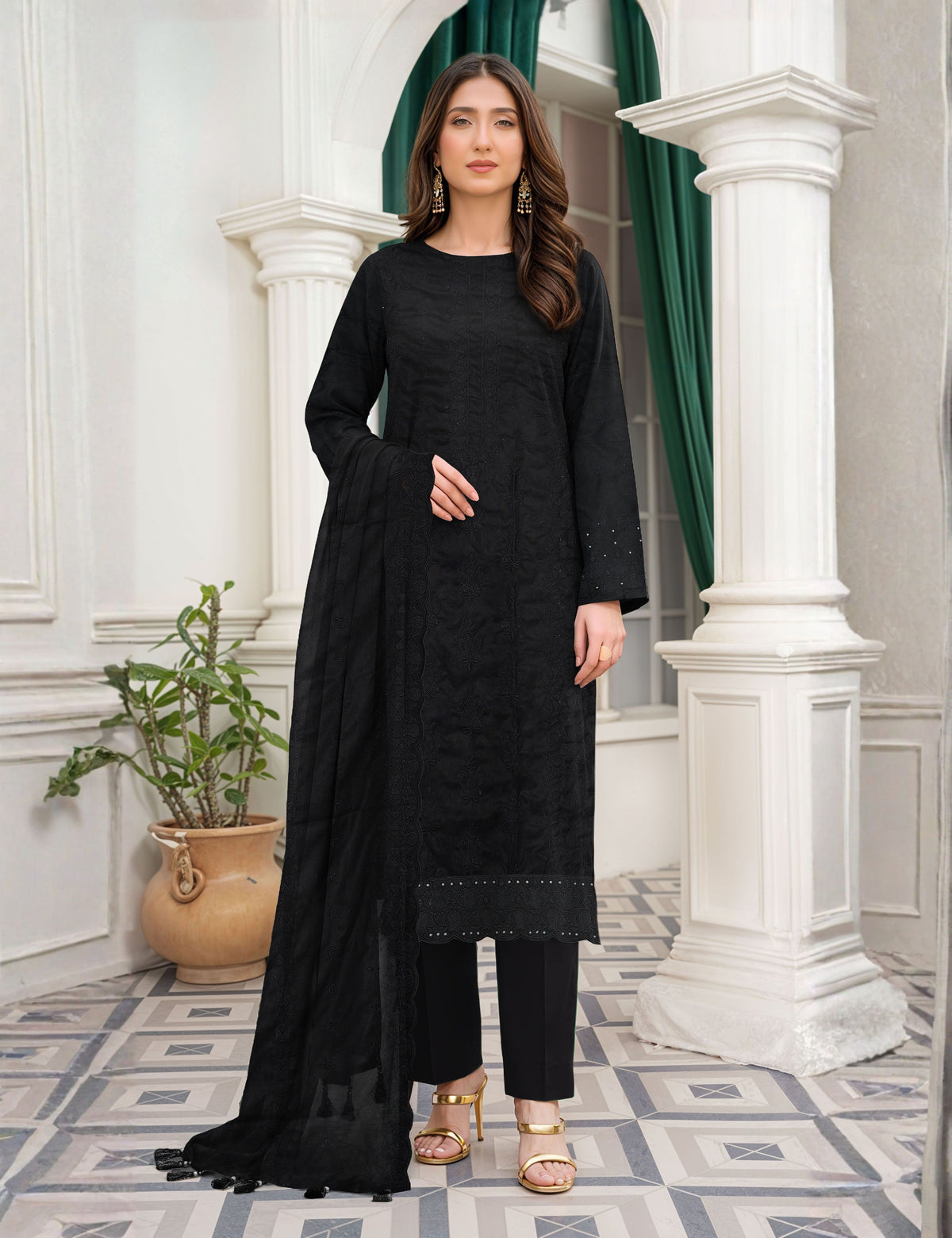 Munarq By Nisha Designer Emb Vintex Peach 06