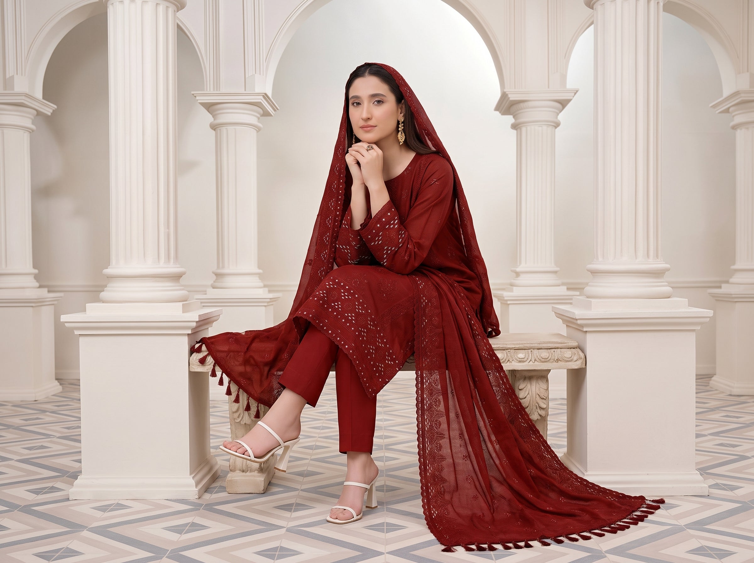 Munarq By Nisha Designer Emb Vintex Peach 05
