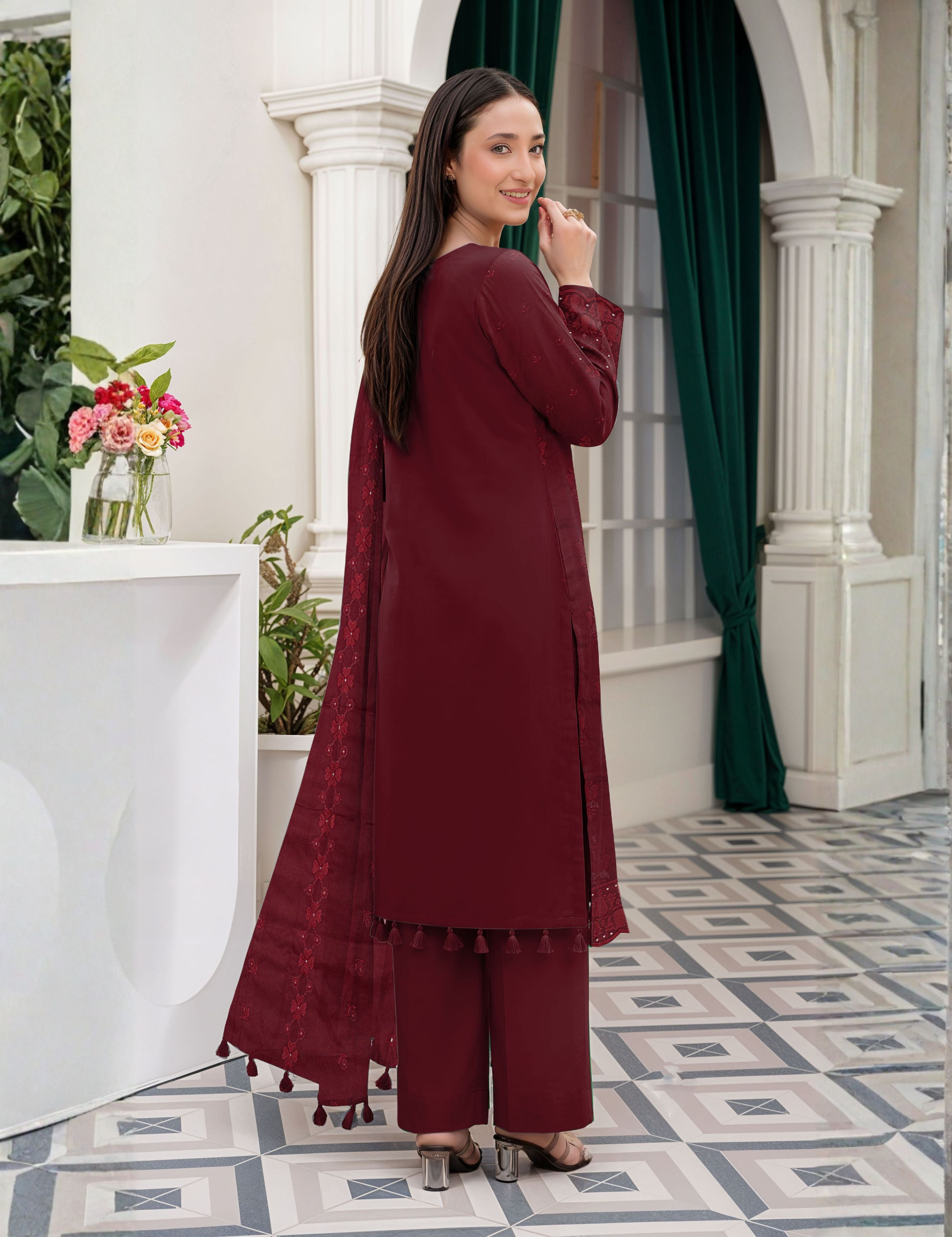 Munarq By Nisha Designer Emb Vintex Peach 01