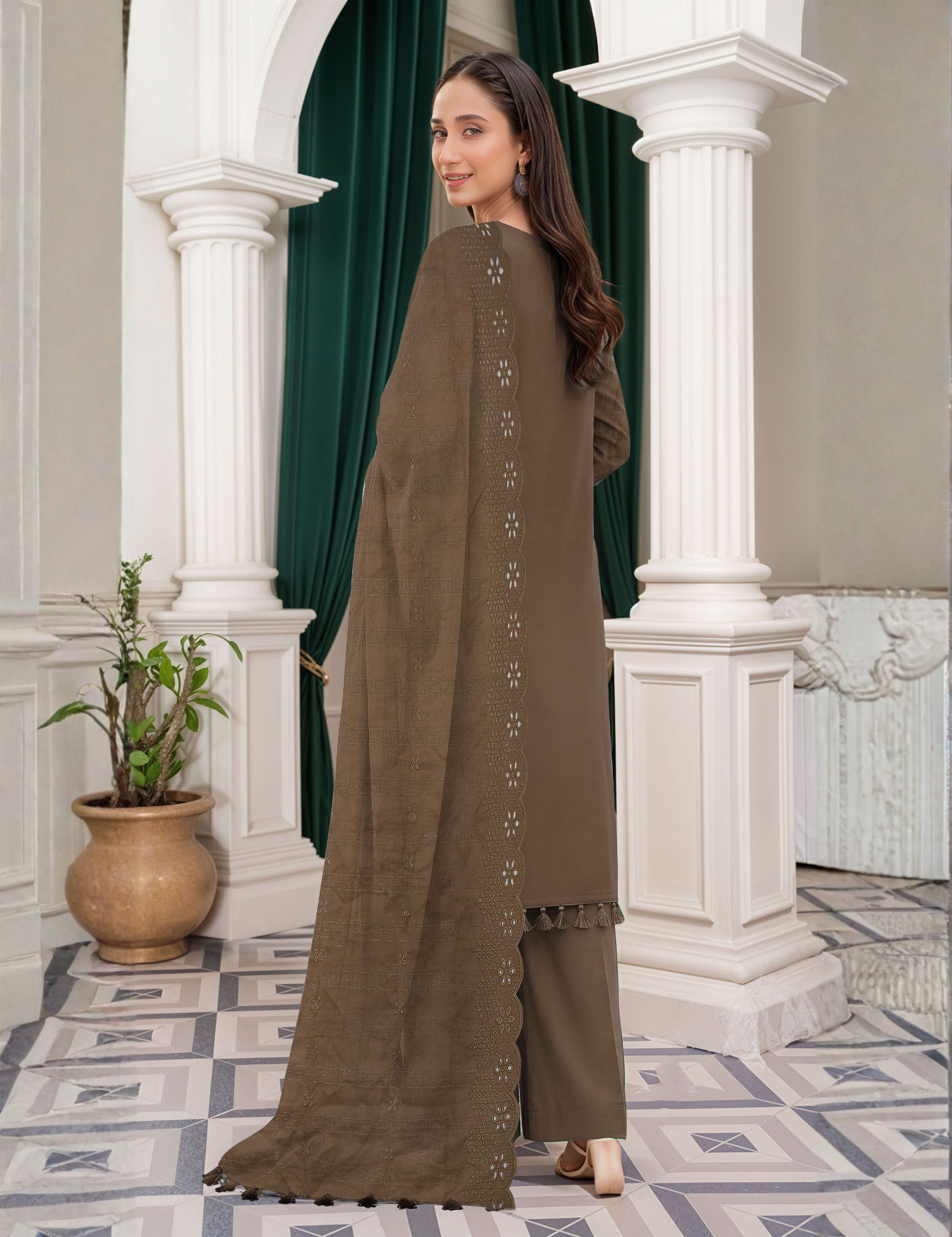 Munarq By Nisha Designer Emb Vintex Peach 03