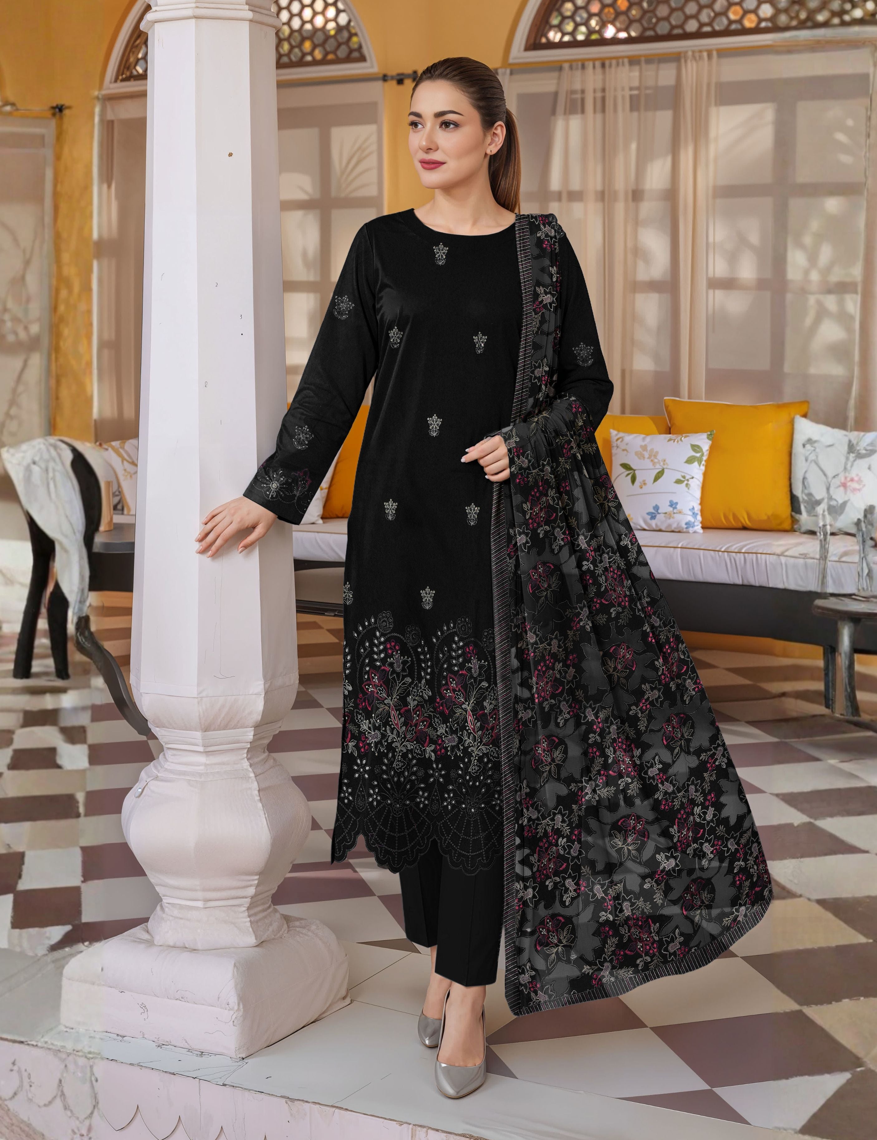 munarq by nisha designer vintex peach vol-2625