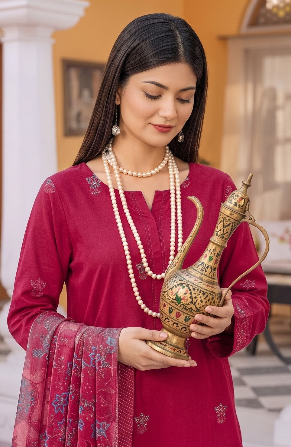 munarq by nisha designer vintex peach vol-2625