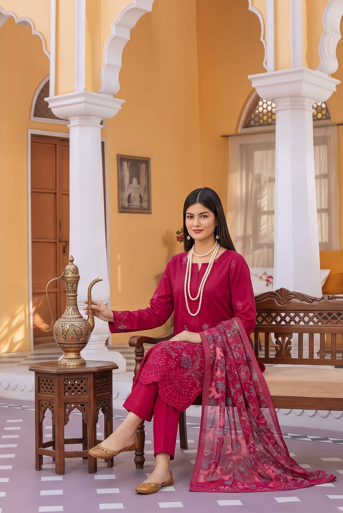 munarq by nisha designer vintex peach vol-2625