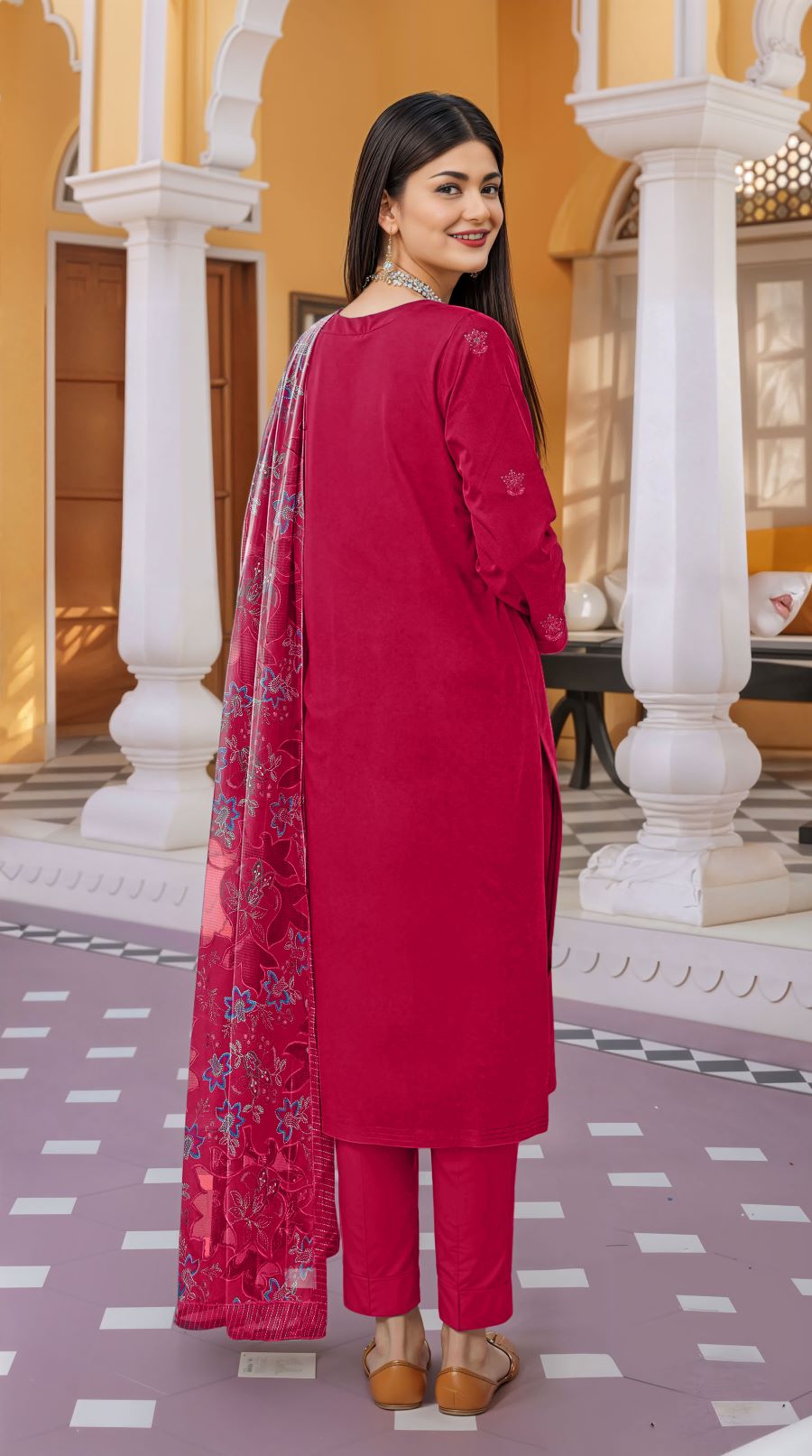 munarq by nisha designer vintex peach vol-2625