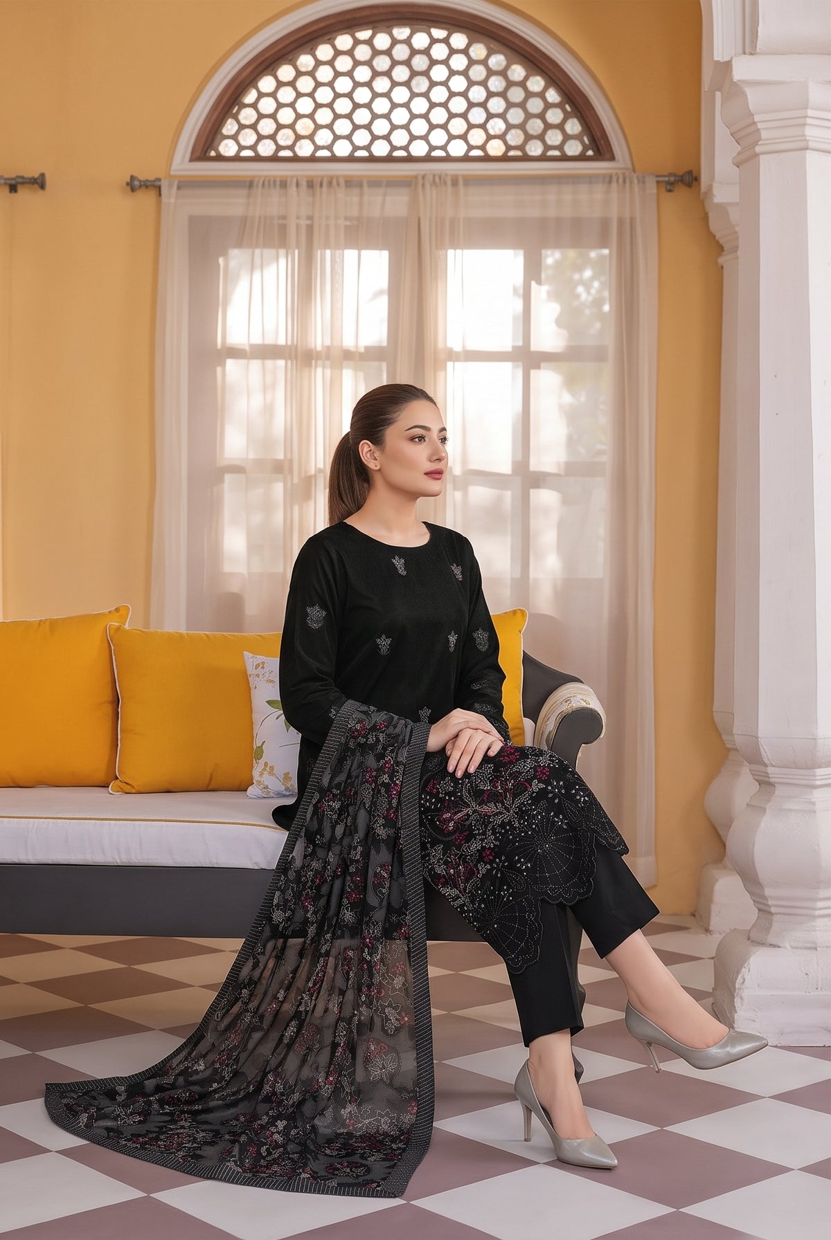 munarq by nisha designer vintex peach vol-2625