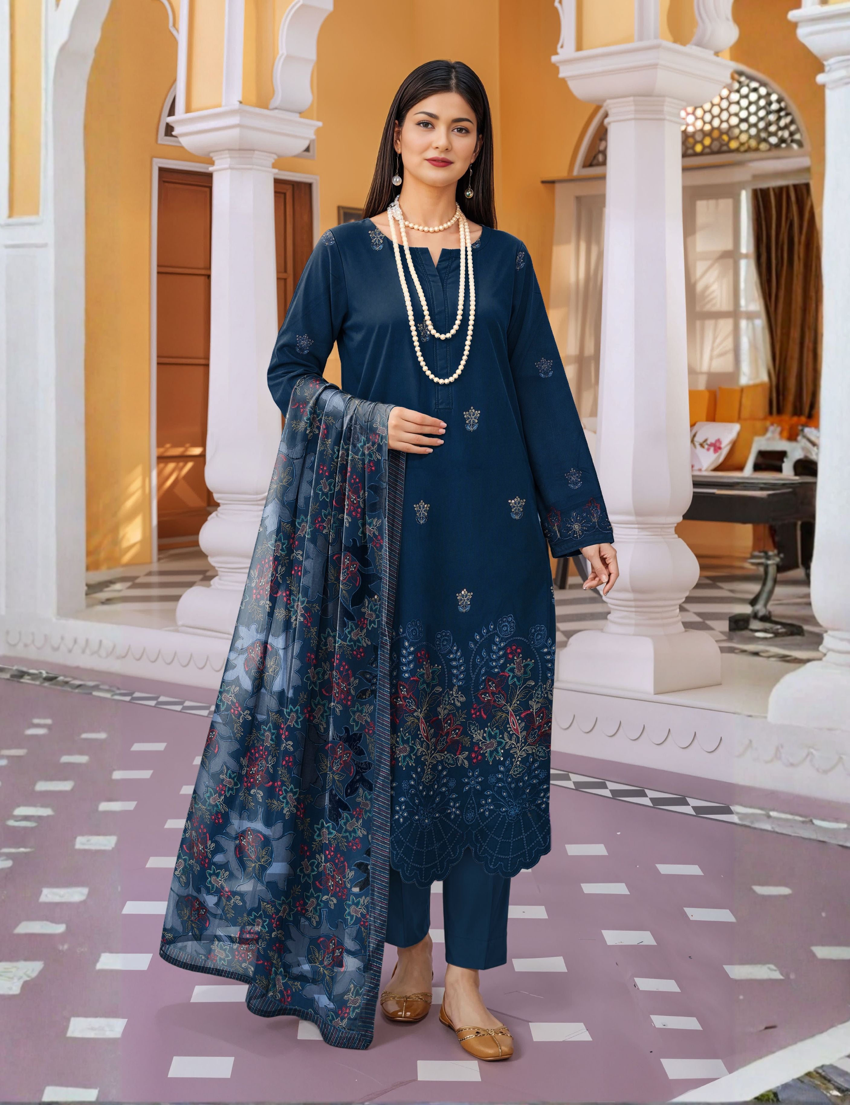 munarq by nisha designer vintex peach vol-2625