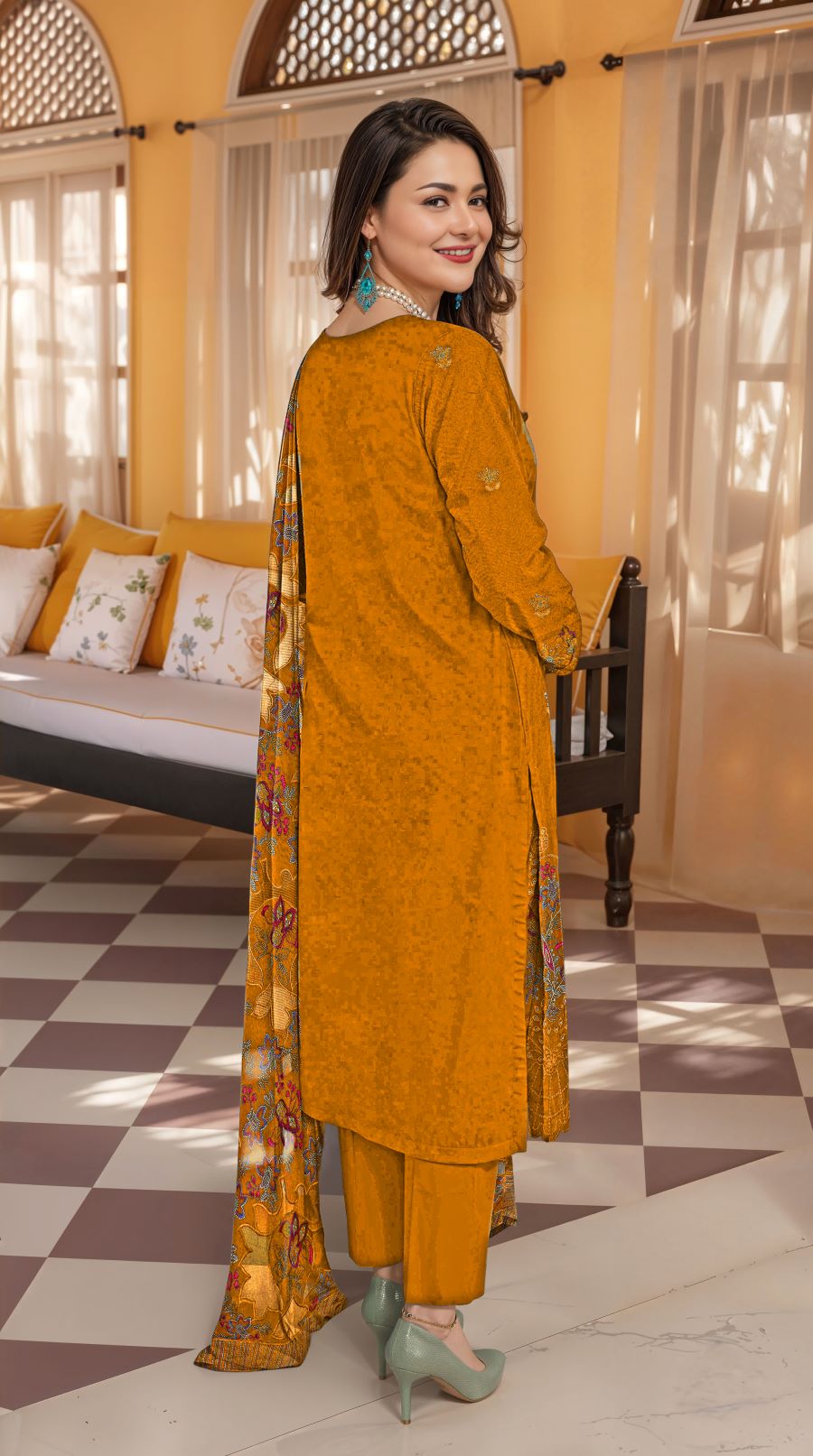 munarq by nisha designer vintex peach vol-2625