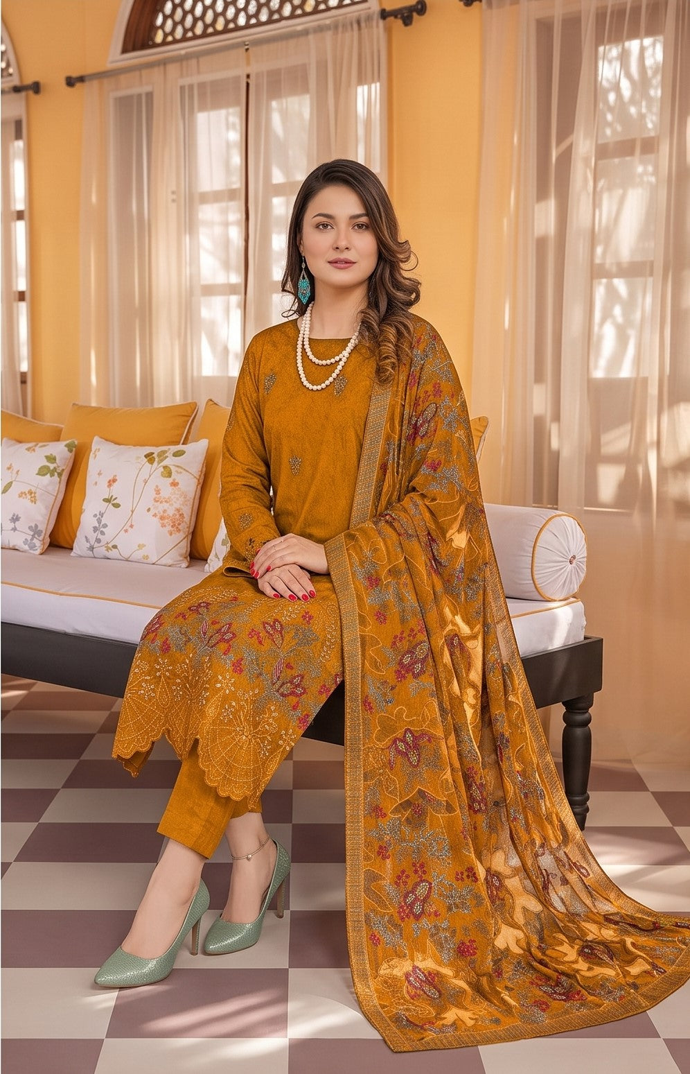 munarq by nisha designer vintex peach vol-2625