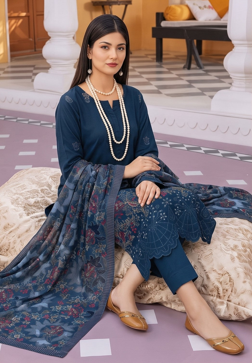 munarq by nisha designer vintex peach vol-2625