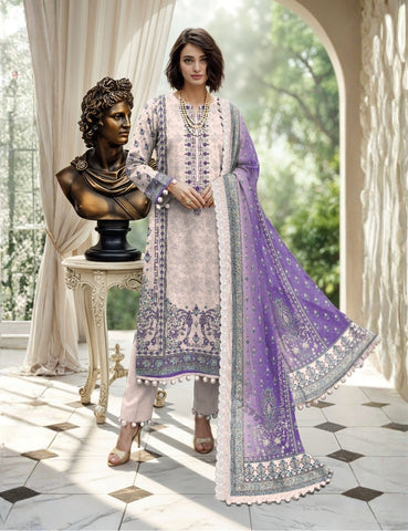 Nisha Designer Printed Emb Lawn 3PC V-599