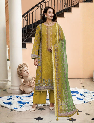 Nisha Designer Printed Emb Lawn 3PC V-599