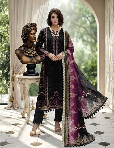 Nisha Designer Printed Emb Lawn 3PC V-599