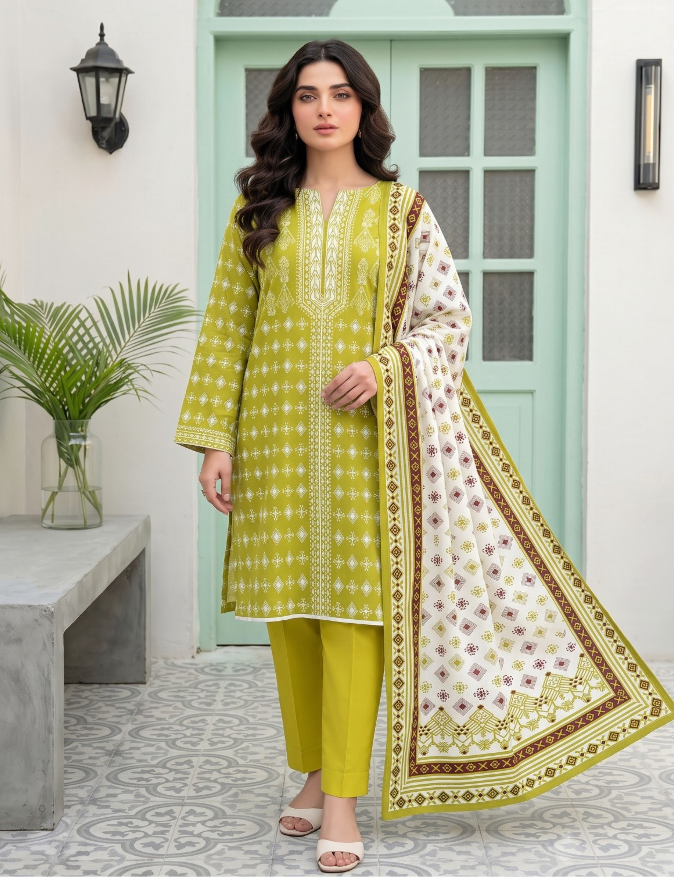 nisha designer printed lawn 3pc