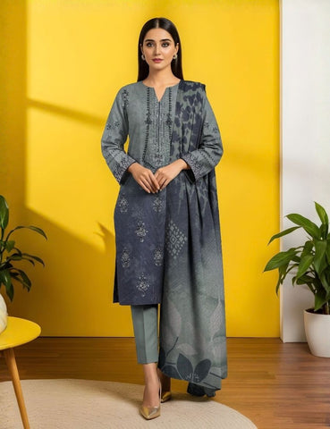 Unstitched Nisha Designer Emb Viscose 3-Pc 01