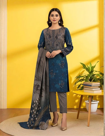 Unstitched Nisha Designer Emb Viscose 3-Pc 07