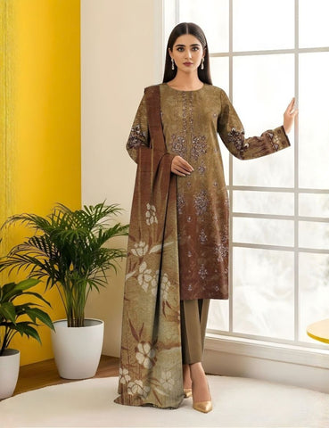 Unstitched Nisha Designer Emb Viscose 3-Pc 03