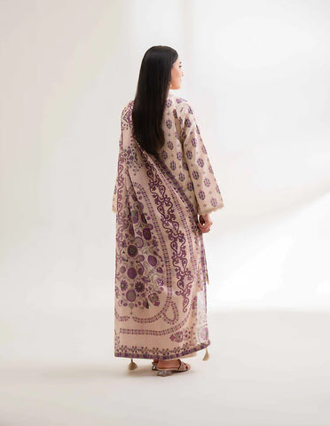 Nishat Unstitched Print Vintex Peach 3-Pc