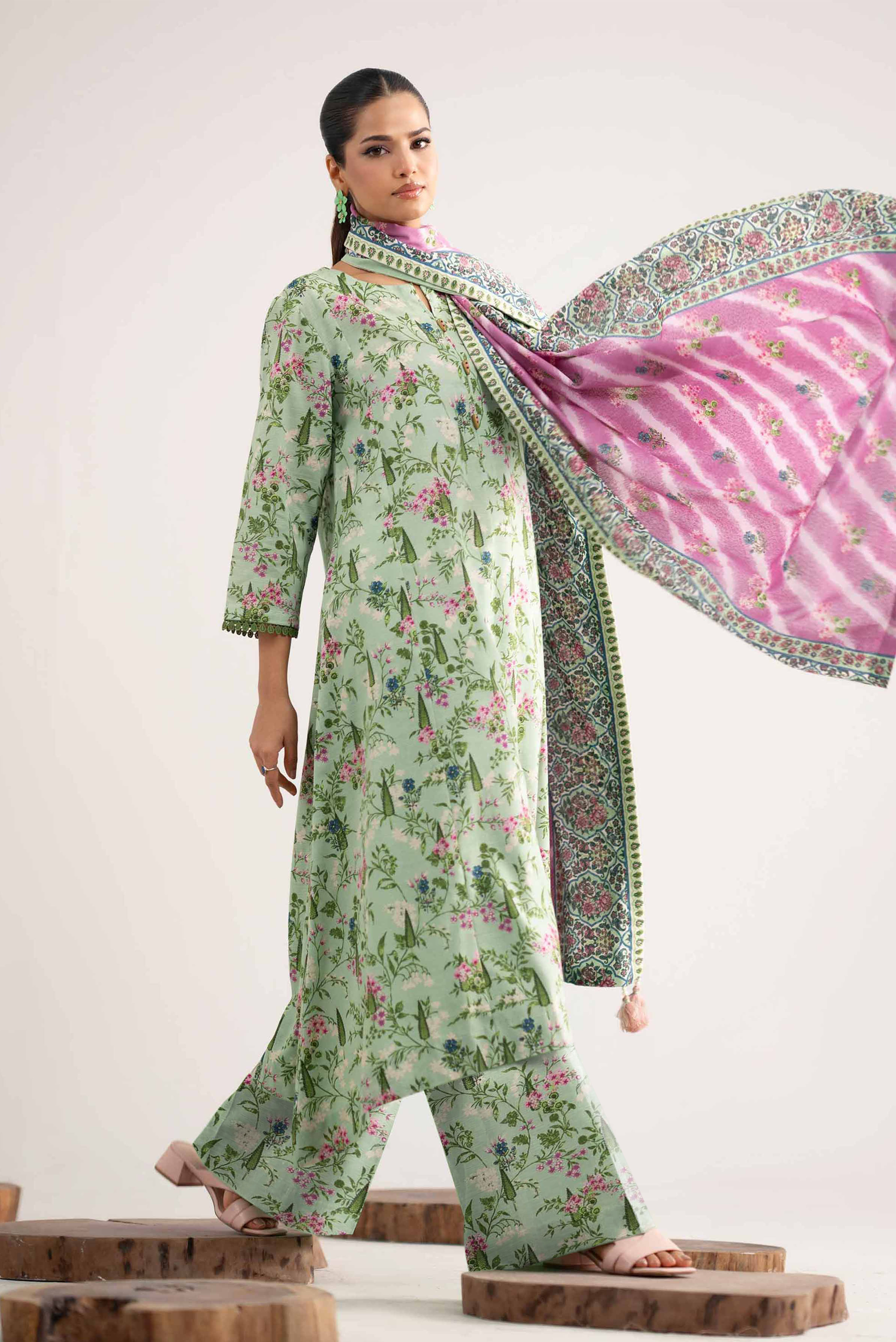 Nishat Unstitched Printed Khaddar 3-Pc