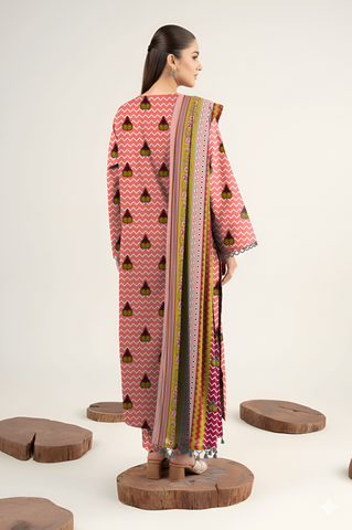 Nishat Unstitched Printed Khaddar 3-Pc