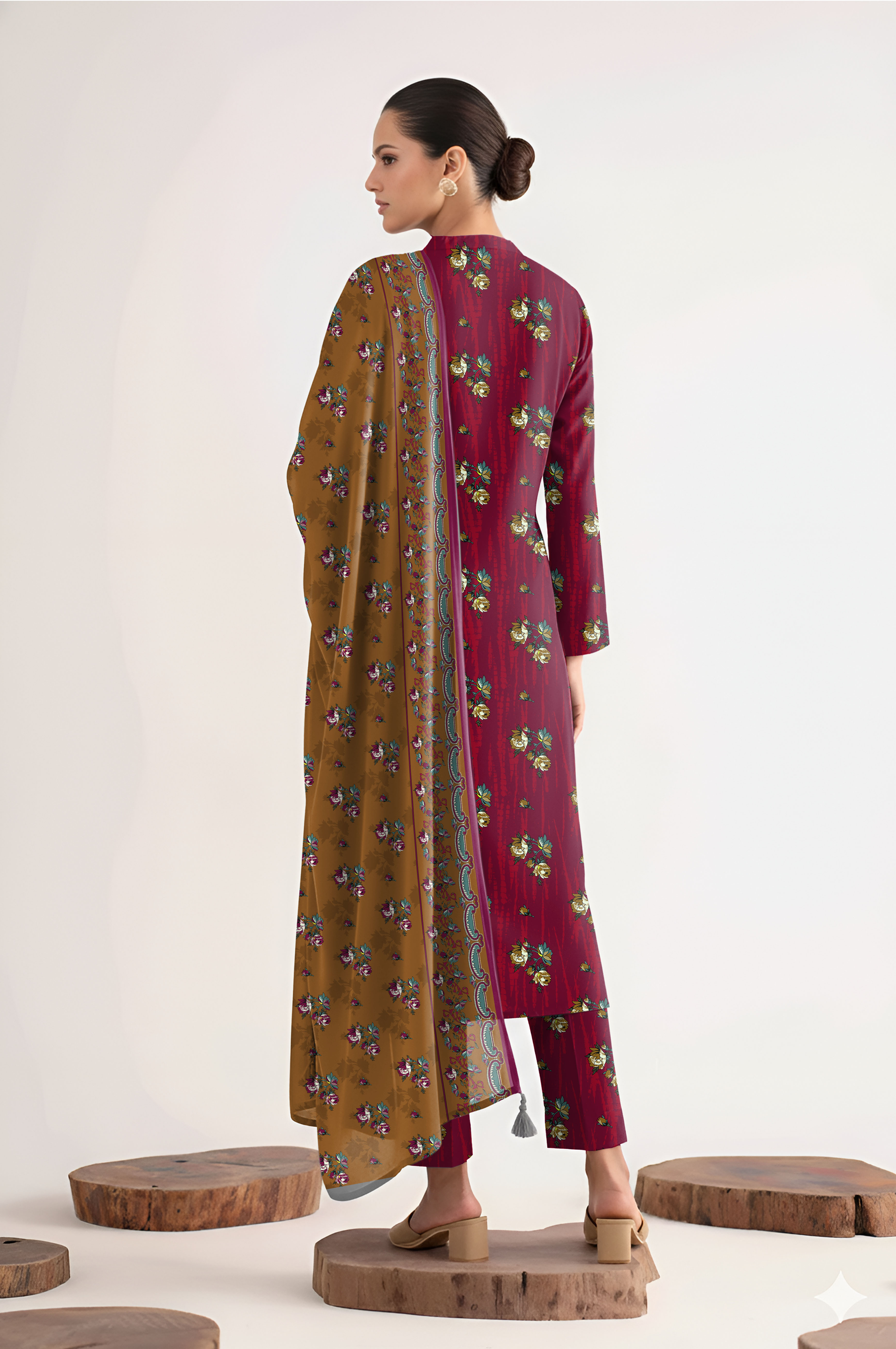 Nishat Unstitched Printed Khaddar 3-Pc