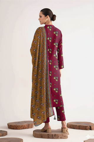 Nishat Unstitched Printed Khaddar 3-Pc