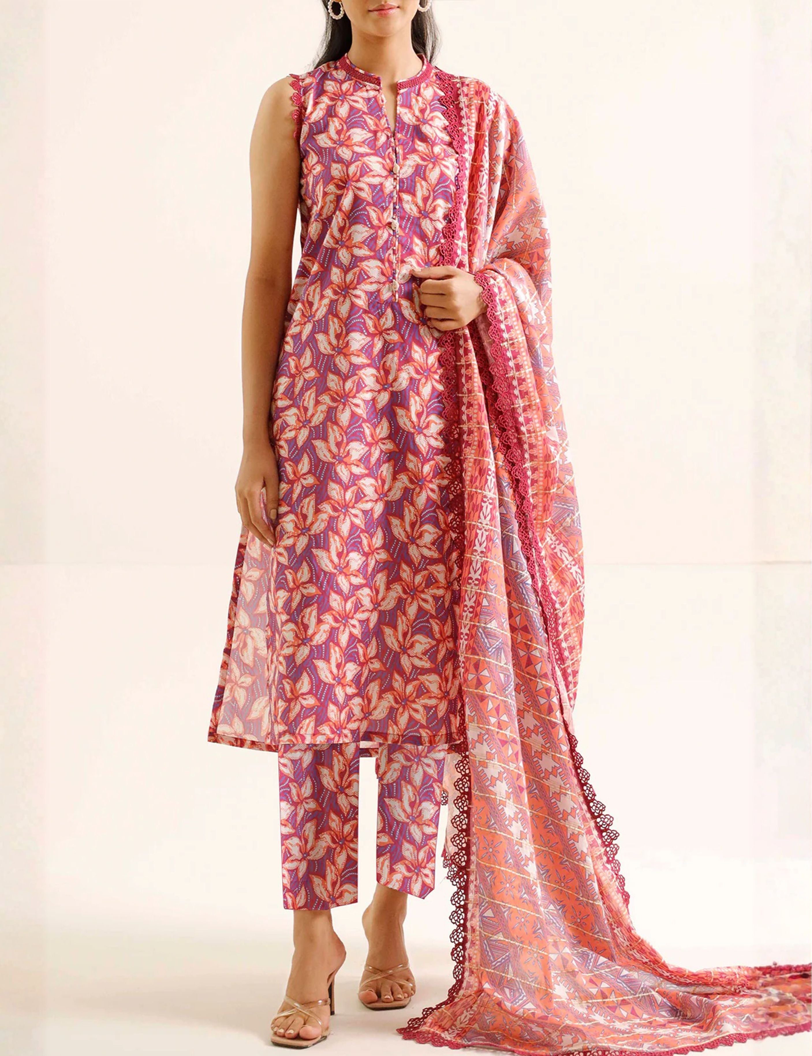 Nishat Unstitched Printed Khaddar 3-Pc