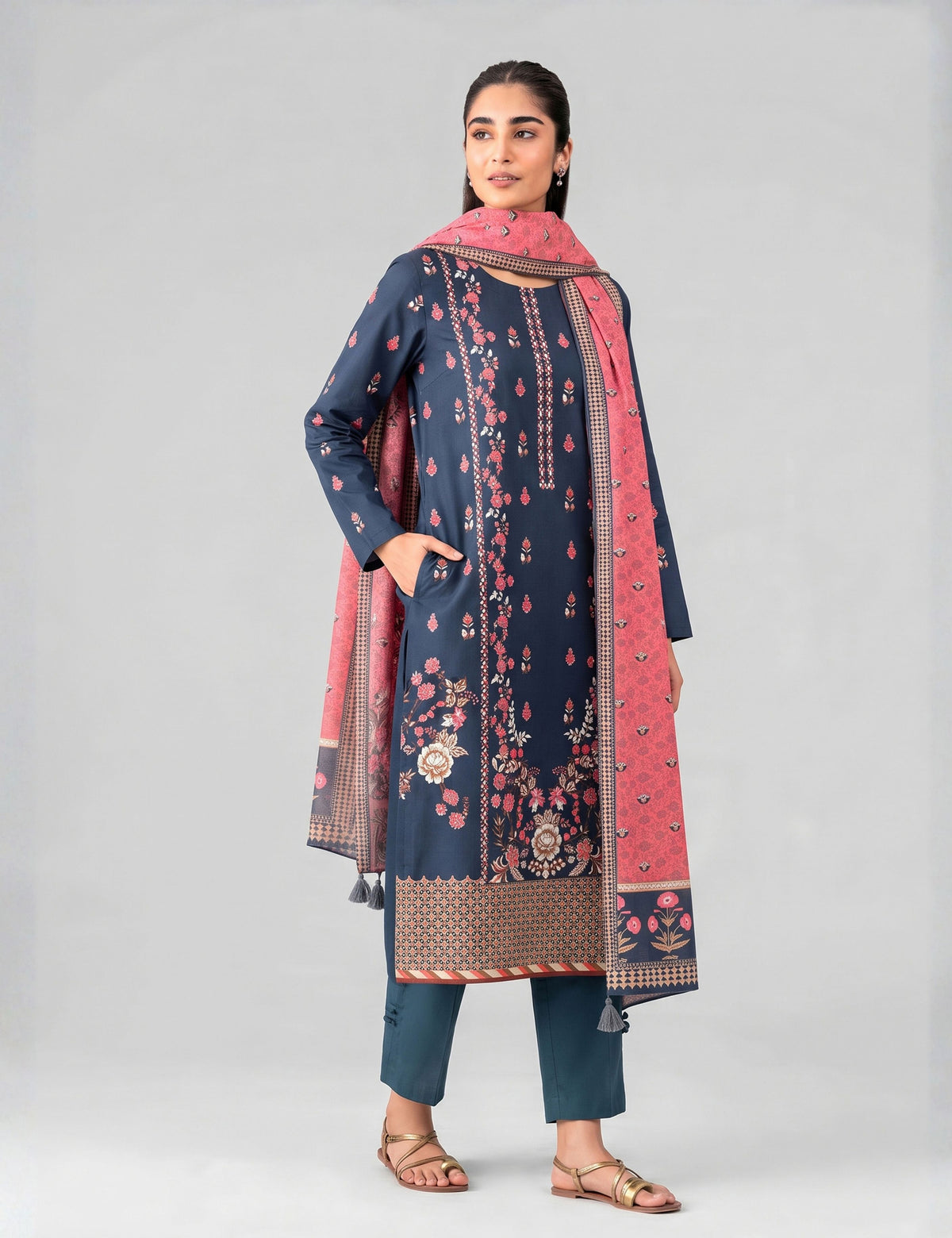 Unstitched Nishat Printed Khaddar 3 Piece 42408110-R
