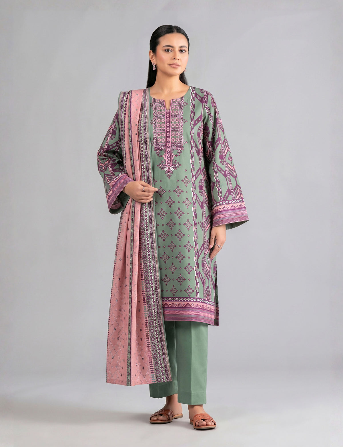 Unstitched Nishat Printed Khaddar 3 Piece 42408116-R